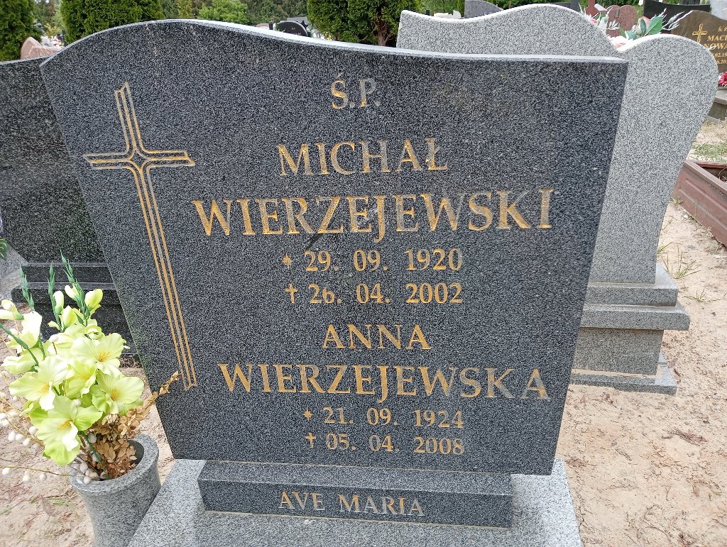 Anna Wierzejewska 1924 Mosina - Grobonet - Wyszukiwarka osób pochowanych